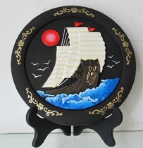 Yikang carbon carving activated carbon carving festival gift Handicraft ornaments to absorb formaldehyde smooth sailing in the middle plate