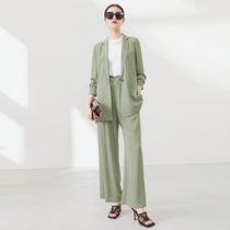 *WXZ04041 jasmine heavy pound 23MM ghost crepe full true silk suit oak gluten waist wide leggings pants shorts