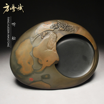  Listen to Song Fang Xuebin make inkstone Anhui Shexian inkstone Wenfang Sibao inkstone rough natural Ali auction