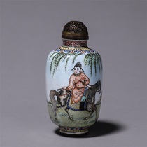 Old Hidden Bronze Tire Painting Enamel and Snuff Pot H-5515