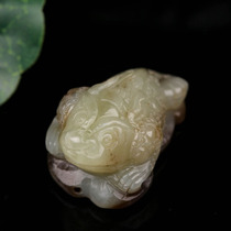 Hetian jade carving pendant Zicai Jinchan 31 93g carving three-dimensional