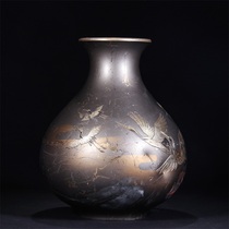 (Japanese bronze) bronze bronze flower Ware flower jar vase home decoration collection ornaments Q1658
