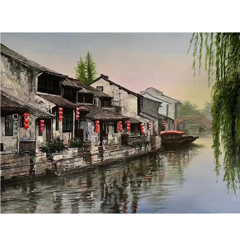 吴冠中江南水乡挂画-吴冠中江南水乡挂画促销价格、吴冠中江南水乡挂画