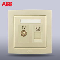 ABB switch socket panel Deyun two-position 86 type cable TV telephone socket AL324-PG