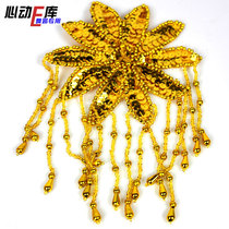 Yiwu factory price) 10) Indian belly dance accessories) folk dance floral headdress headdress) dazzling gold