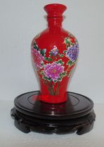 Jingdezhen Ceramics China Red Flower Flower Rich Ceramic Wine Bottle Wine 1 Jin