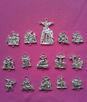  Catholic holy relics and crafts Jesus fourteen bitter Road Zinc Alloy holy card International Export Standard(set)