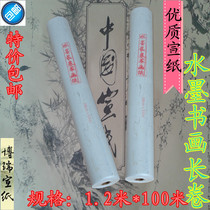  Raw rice paper Long roll Rice paper net leather calligraphy long roll paper 1 2*100 meters Creative Rice paper Four Treasures of Wenfang