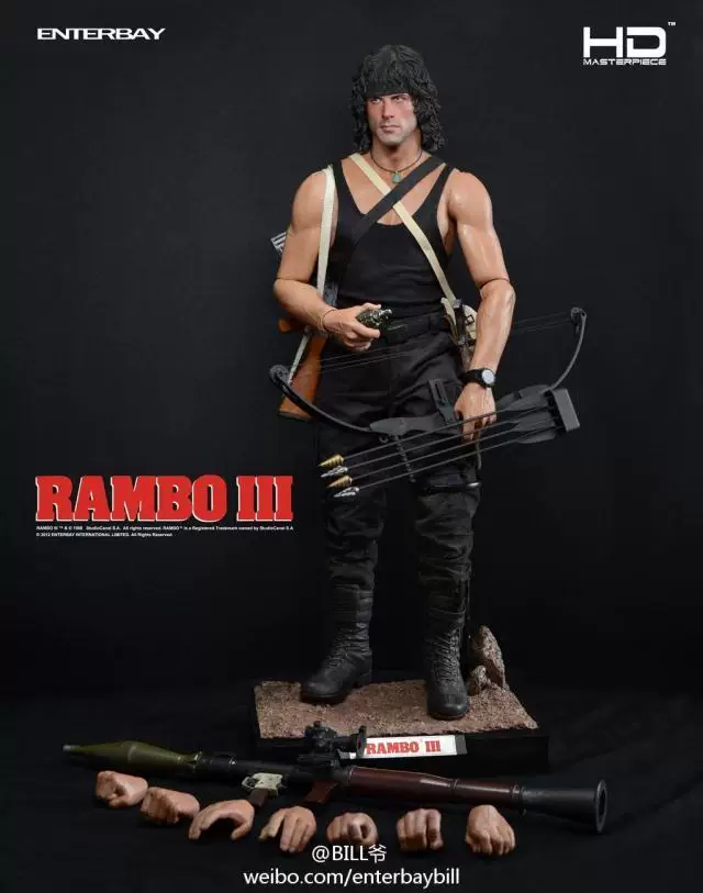 Enterbay Eb 1/4 18-дюйм Рэмбо III Сталлоне VIP