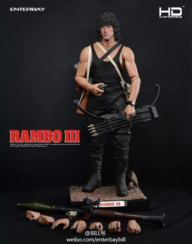 Enterbay Eb 1/4 18-дюйм Рэмбо III Сталлоне VIP