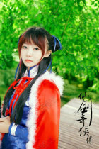 COSPLAY anime costume Fairy sword Qixia biography Zhao Linger Blue Holy Spirit cloak