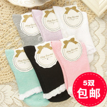 Autumn and winter combed cotton sweat-absorbing month socks cotton loose pregnant womens socks comfortable Japanese and Korean womens socks M112