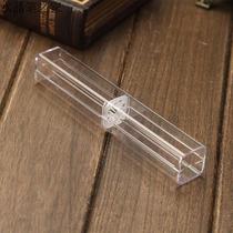 Factory direct supply pen box rectangular transparent plastic pen box metal gift pen box spot supply