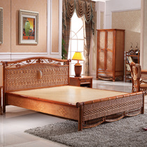  Rattan art bed Flat bed Rattan mat bed Rattan bed Rattan wood bed Double rattan bed Bamboo rattan bed