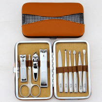 Jinli ten-piece set of stainless steel bright nail clippers two-color patchwork skin nail scissors nail clippers set M-9