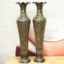 Pakistani handicrafts direct selling bronze bronze sculpture 24 inch wave mouth Japanese vase home decoration BT540