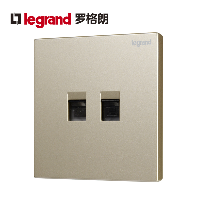 TCL Rogerland Switch Socket Classic Golden Telephone Computer Cable Network Wall Power Supply 86