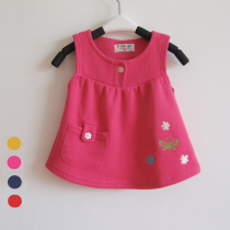 Foreign trade AF elk children full cotton vest dress baby vest girl spring and autumn shoulder