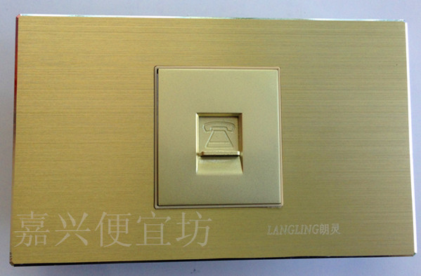 Super Quality Thickened Silver Contact Steel Frame Wall Switch Langling 118 Switch Champagne Gold Telephone Socket
