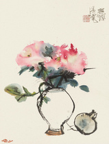 057 art micro spray process ten hair bottle flower picture screen axis 30x39cm