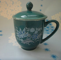 Nostalgic old stock 70-80 s green glaze cup tea cup collection Xuanhua porcelain