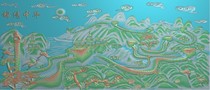 Fine carved figure relief map Wanli Great Wall landscape pine crane Xiangyun Splendid Chinese watch