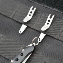 Boutique mini stainless steel wallet EDC portable pocket wallet backpack flashlight buckle clip