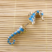 Single tidal cute earrings Korea Harajuku three-dimensional animal piercing earrings for men and women