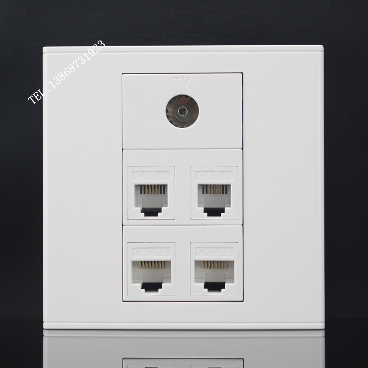 Type 86 2 networks + 2 telephones + TV socket panel double computer network cable + double telephones + single televisions