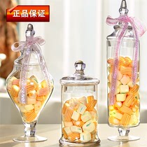 European-style sugar tank new transparent glass candy jar food jar fashion wedding birthday home creative ornaments
