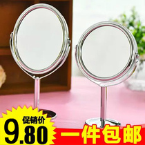 Double-sided desktop round makeup mirror rotating dressing table mirror DIY portable beauty Princess Mirror
