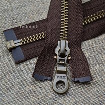 YKK metal zipper 5 Bronze Single head open tail coffee jacket cardigan jacket down clothing accessories copper pull lock