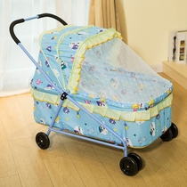 Crib New Iron small hand push bed baby sleeping basket multifunctional cart portable bb European simple bed mosquito net