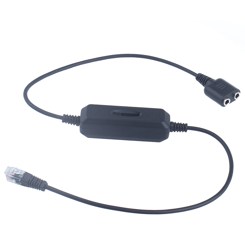 Bain Headphone Converter Dual 3.5MM Dual Plug to RJ09 Crystal Headset to Telephone Headset