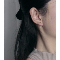925 Sterling Silver Ear Female 18K Gold Rose Golden Bean Tassel Short earrings Simple Temperament Ear Chain Japanese and Korean
