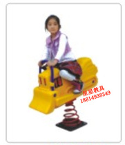 Factory direct kindergarten auxiliary equipment Outdoor children cartoon animal spring rocking horse rocking music Bulldozer rocking music