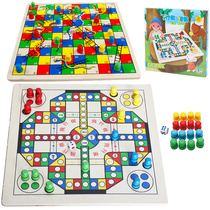 Childrens puzzle two-in-one flying chess snake adult board game parent-child game Snake Ladder multifunctional chess toys