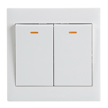 博格开关插座 两开单控开关 双开单控开关a2