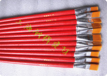 Factory direct sales red rod oil painting pen nylon row pen flat head brush gouache watercolor stroke pen 4#6#8#10#12#