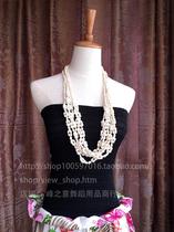 Hawaiian Hula Performance Dress Accessories Shell Long necklace Necklace Nasa White Shell Lei