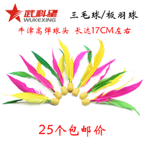 Winter ladies entertainment racket Sanmao racket Sanmao board racket Feather racket High elastic board badminton ball Sanmao ball