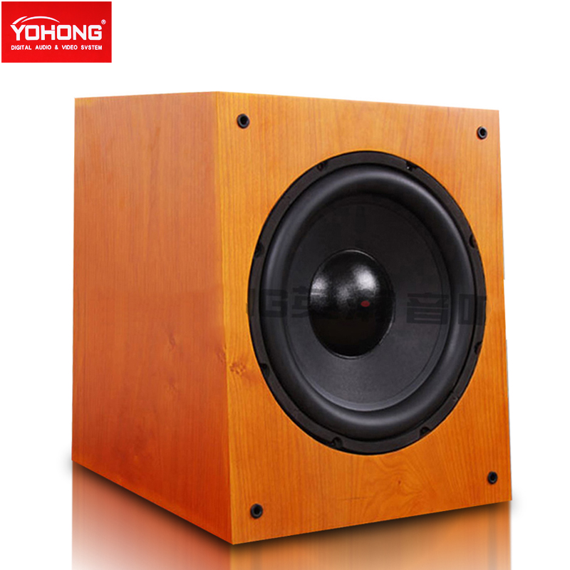 YOHONG/Yinghan P-8 Real Natural Wood Bark Home Theater 12-inch Overweight Bass Active Subwoofer