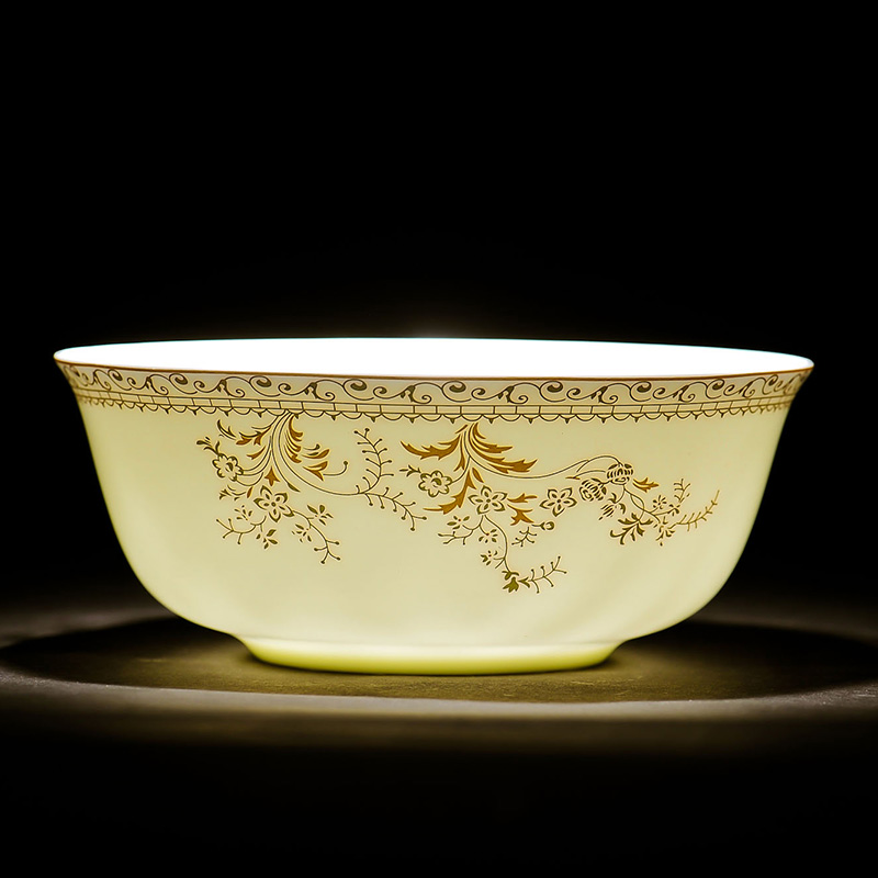 Jingdezhen Ceramic Bone Porcelain Set, Cutlery, 6-inch Soaking Noodle Bowl, Large Rice Bowl, Big Soup Bowl