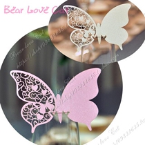 Hot Pins Fancy Wedding Seats Carwedding Wine Cups Card party with decorated butterfly cup card wall with 50 pieces