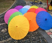 Dancing umbrella dance performance prop umbrella classical oil paper decoration ceiling umbrella children's craft solid color silk umbrella