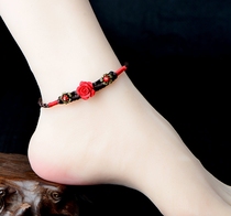 Ethnic style anklet female Korean version simple student features hand woven retro foot ring anklet accessories summer