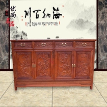 Mahogany furniture Burmese Rosewood plum orchid bamboo chrysanthemum carved 1 6 m shoe cabinet big fruit red sandalwood Hall cabinet storage cabinet