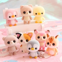 Cute soft cute small animal flocking doll toy ornaments desktop car cartoon jewelry decoration ornaments