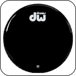 (Locke Piano) American DW 22 Non-Vented bass drum skin (black resonance surface)