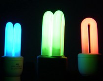 Three primary color 2U color energy-saving lamp 9W(red light blue light green light)